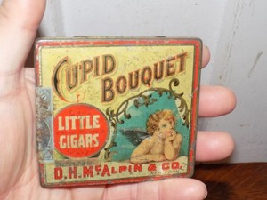 Vintage Cupid Bouquet Little Cigars Tin