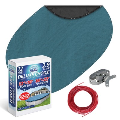 PoolCoverChoice Winter Swimming Pool Cover for 12 ft x 18 ft Oval Pool