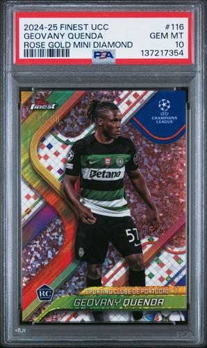 2024-25 Topps Chrome Sapphire Edition UEFA Club Competitions Autographs Geovany Quenda Gold GQ