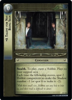 LOTR TCG FOTR FELLOWSHIP  A TALENT FOR NOT BEING SEEN 1U316 Foil M/GEM MINT