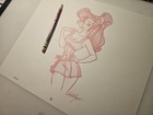 Disney Hercules Megara Drawing/Sketch Animation Art Handmade Signed pin-up  — photo 4