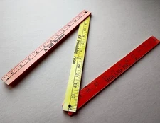 Vintage Advertising Tri-fold wood ruler/yardstick memorabilia neon color