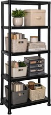 5 Tier Plastic Storage Shelving Unit Heavy Duty Shelf Rack for Home Garage