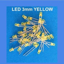 10pc  YELLOW 3mm LED Light Emitting Diode  - Christmas Lights , etc.