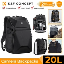 K&F Concept 20L Hard Shell Camera Everyday Backpack Water Resistant Bags - Black
