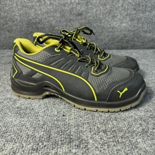 Puma Mens Safety Shoes Size 9 Work Boots Black Yellow Steel Toe ASTM F2413
