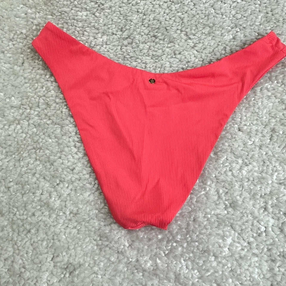 Victoria's Secret Brazilian Rib Bikini Bottom Coral Pink Womens Large - Image 2 of 4