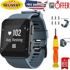 Stylish Slate Silicone Band with Stainless Steel Clasp for Garmin Forerunner 35