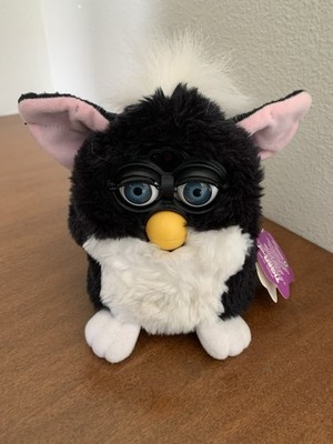 1998 Skunk Furby Black White Pink Ears 70-800 w/ Tag PARTS REPAIR