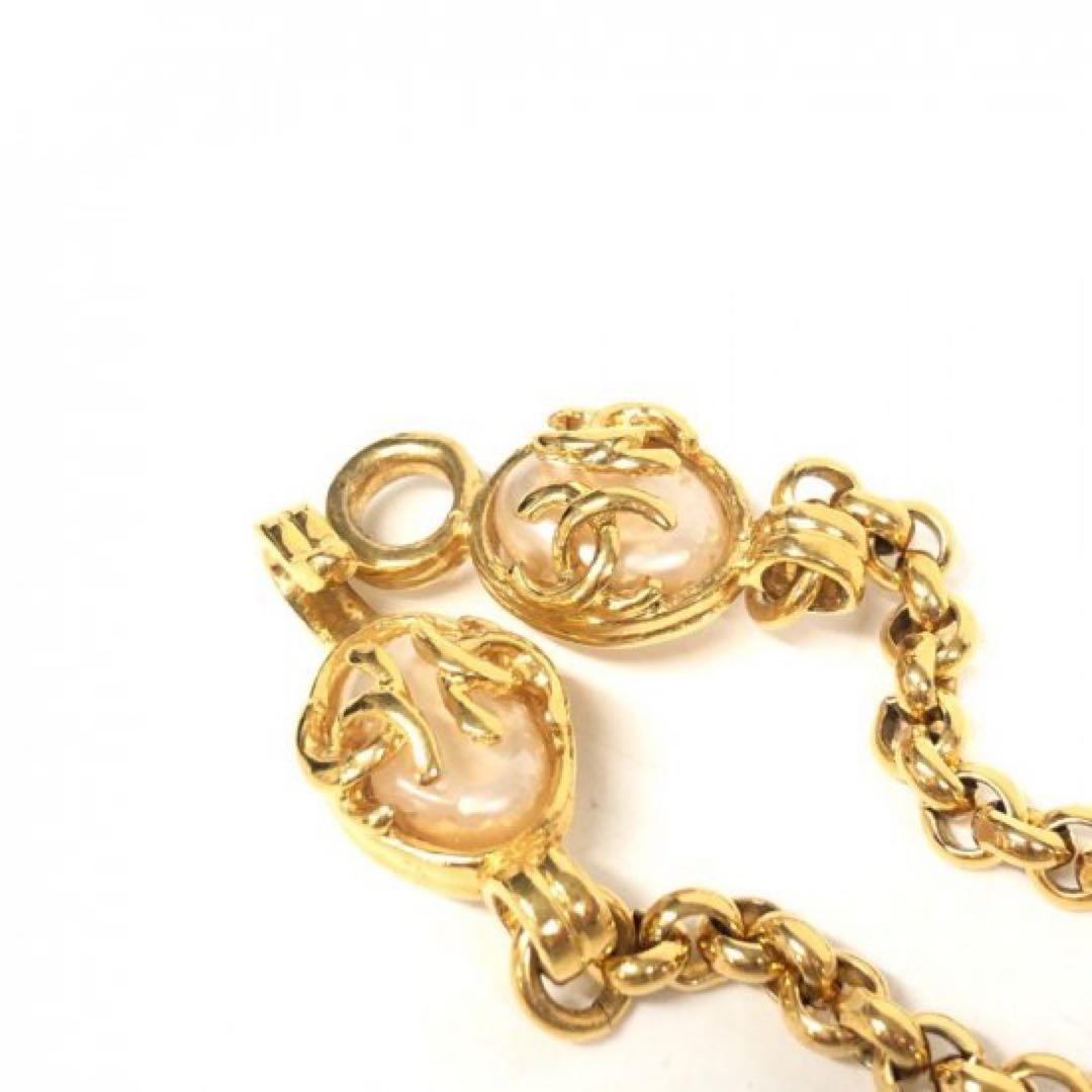 Chanel GP Faux Pearl Gold Flower Pendant Necklace 95A Used thumbnail 4