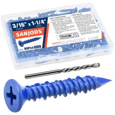 SANJODS M3*20 Carbon Steel Phillips Flat Head Concrete Screws Blue Anti-Corrosio