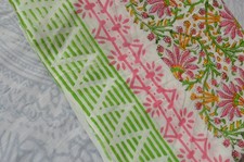 NO TARRIF CHARGES 100 ZK 164 Hand Block Floral Print 100 Cotton 7 Yard Fabric