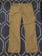 Men's Carhartt Force Relaxed Fit Ripstop Cargo Work Pants Size 38x34 Khaki