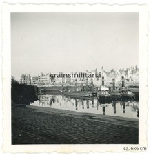Orig Foto Schiff Boot Wrack in zerstörte Hafen DÜNKIRCHEN Frankreich 1940
