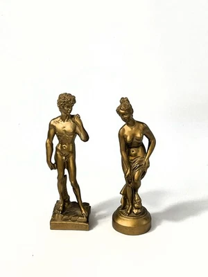 Vintage Italienische Figuren Skulpturen Paar – G. Carusi – Klassizistische Deko - Bild 1 von 4