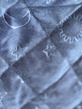 Navy quilted toddler bed or crib blanket stars in the pattern new w/o tag 30x54