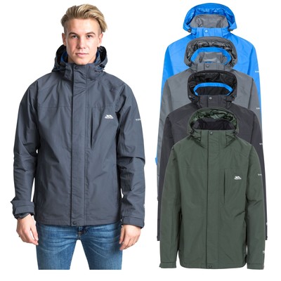 Trespass Mens Waterproof Jacket with Hood Taped Seams XXS -XXXL Edwards II
