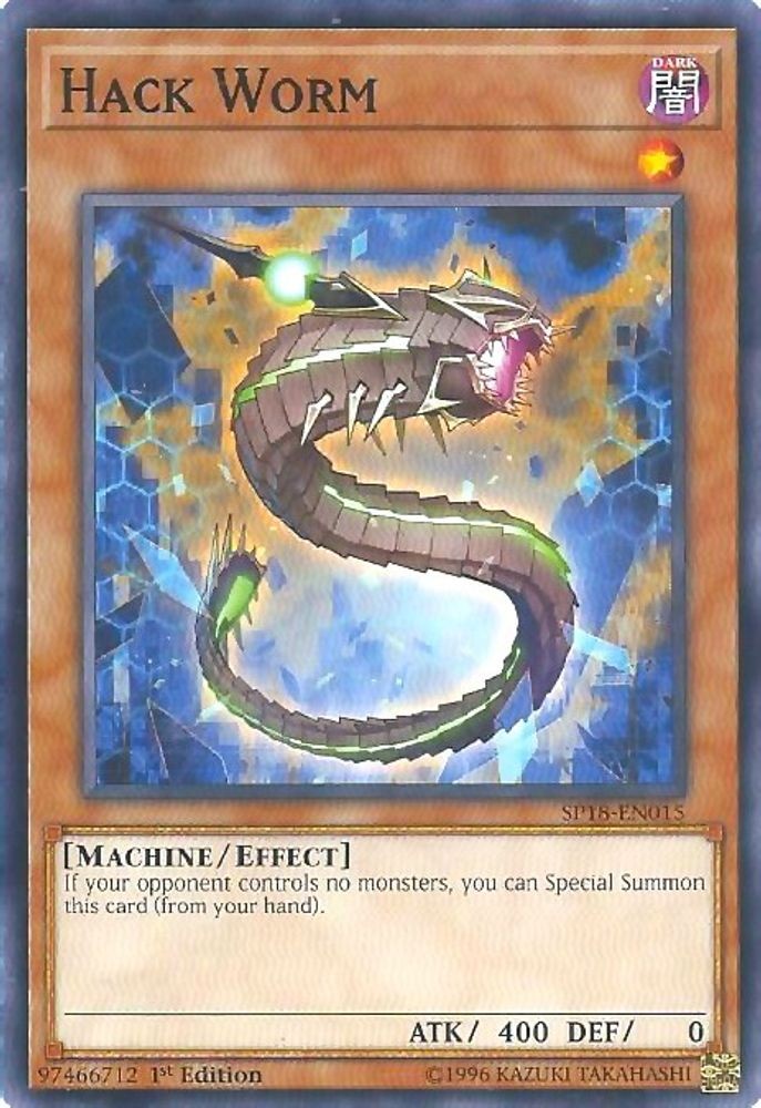 2018 YuGiOh: SPV - Hack Worm (#SP18-EN015, 1st Edition, Common, Lightly Played)