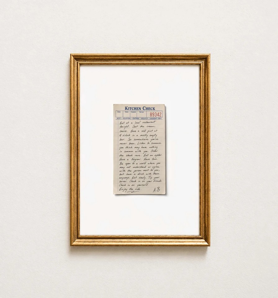 Sea Drawinds Anthony Bourdain Quote Handwriting Style Poster Print Enjoy The Ride ...