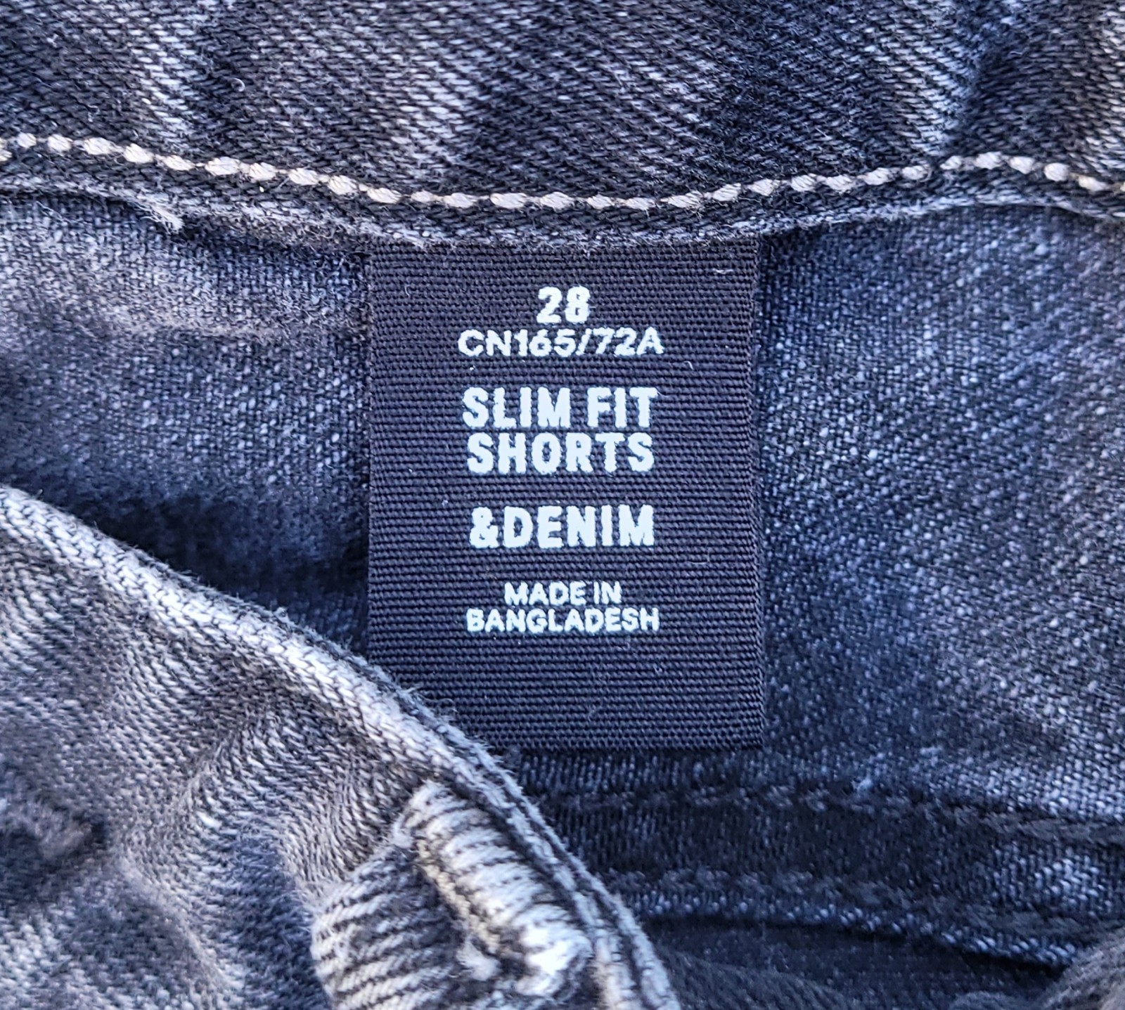 Black Upcycled Patchwork Denim Button Fly shorts-… - image 9