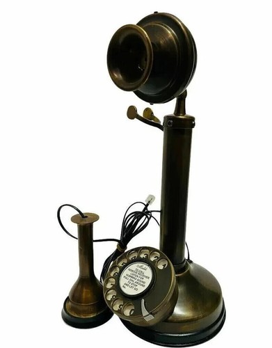 Antique Rotary Dial Candlestick Telephone Vintage Working Landline Retro Phone - Picture 3 of 6