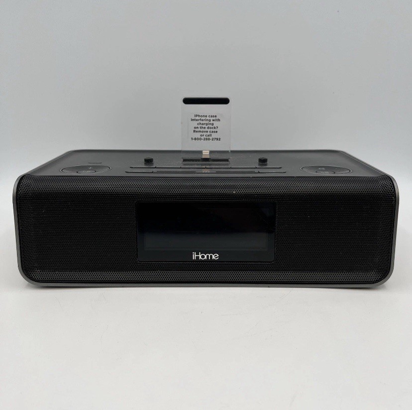 iHome iDL43 Clock Radio with Dock Cradle - Black D0906370 Read Description.