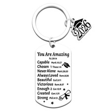 2026 Graduation Gift for Him Her - Class of 2026 Graduation Keychain, Inspiratio