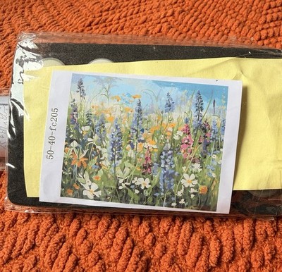 Paint by Numbers Kit Wildflower Meadow w/ Rolled Canvas, Paint Pots & Brushes