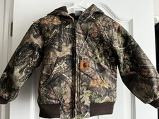 Carhartt Realtree Camo Canvas Quilted Jacket Kids XXS 4-5 Outdoor Hunting Hood