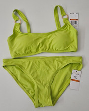 Michael Kors Women's 2 Piece Limeade Bikini Top  Bottom Ring Hole Small NWT