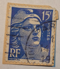 Netherlands Postage ~ 15¢ Blue Stamp ~ Posted/Used ~ c.1955 ~ 14