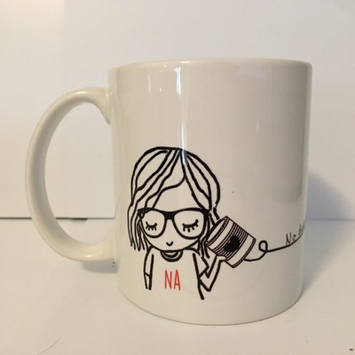 Coffee Cup Mug NA No Distance Too Far Between Best Friends White 10oz 3.75  H