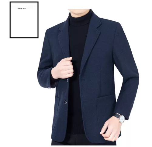 Men Work Blazer Jacket Business Formal Casual Button Slim Fit Suit Coat Tops - Picture 10 of 26
