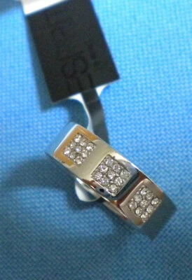 ESPRIT  EDELSTAHL RING VERLOBUNGSRING mit 27 Kristallen EDELSTAHL Gr.20/ 63 NEU - Bild 1 von 4