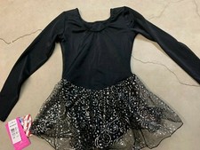 Motionwear Black Leo with Sparkle Skirt Attached Sz: LC Style: 4341