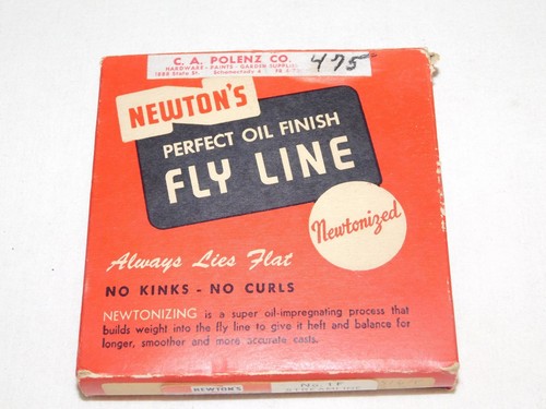 VINTAGE FISHING NEWTON'S No. 1 F STREAMLINE PERFECT OIL FINISH FLY LINE IN BOX - Picture 7 of 10