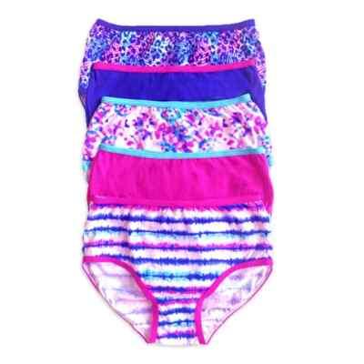 Wonder Nation Girls Brief Panties, 5 Pack Assorted Colors Size 16