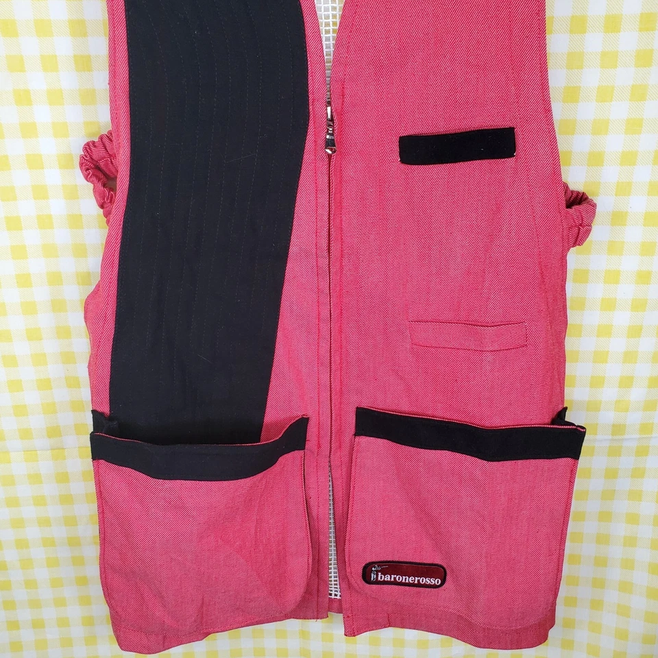 Baronerosso Red / Black / White Trap Shooting Vest Made in Italy Size 52 NWOT — 第 2/4 张图片