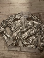 Victoria Secret Siwer Bomber Jacket Size Xs