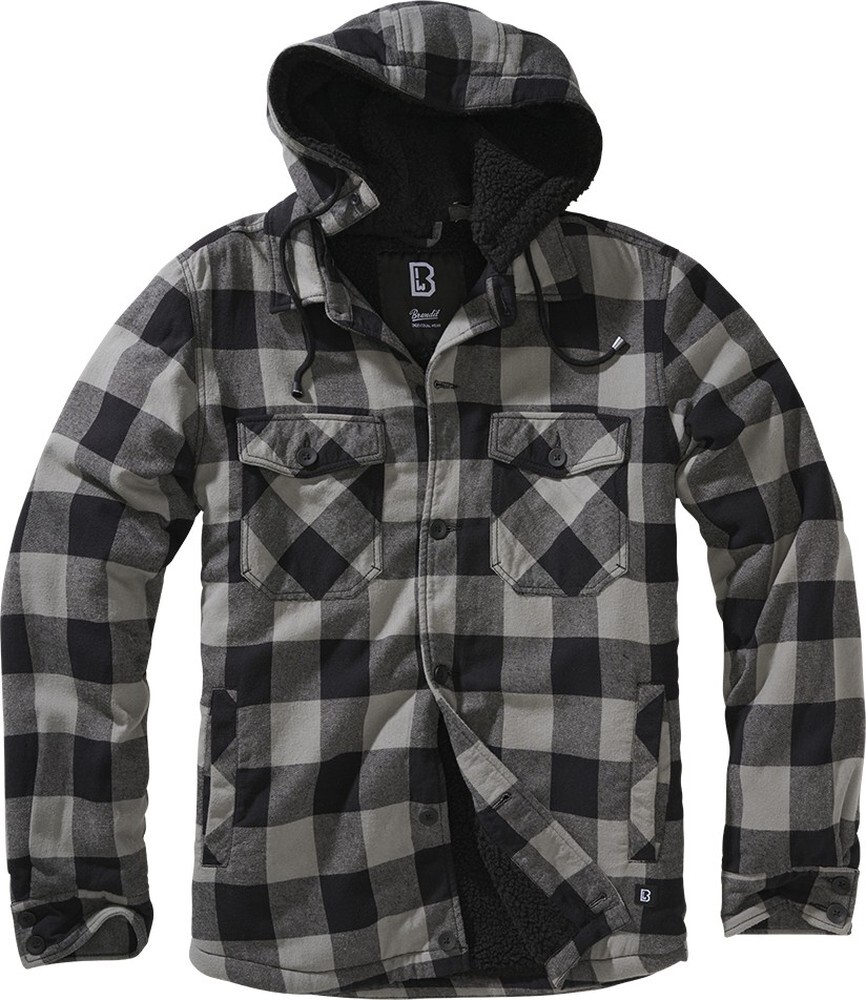 Куртка Brandit Herren Jacke Lumber с капюшоном Черный + Древесный уголь