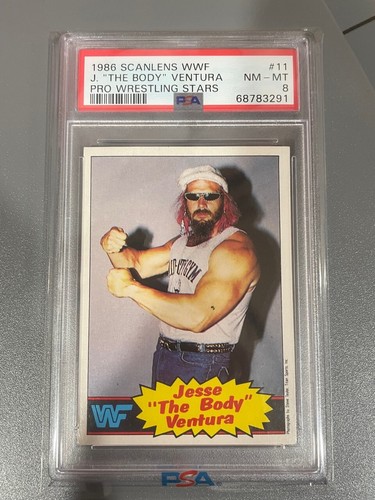 Jesse 'The Body' Ventura #11 1986 Scanlens WWF card