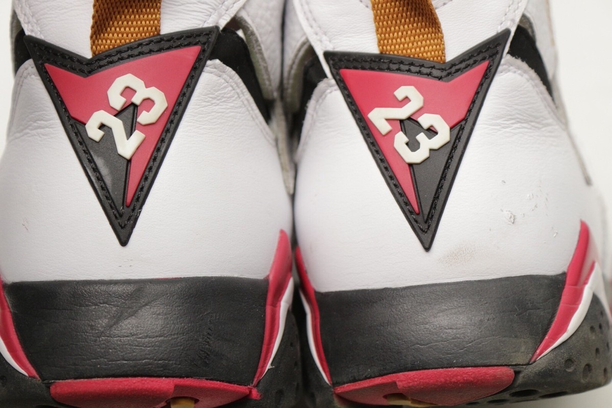 Nike Air Jordan 7 Retro White Black Cardinal Red Mens 10.5 Leather