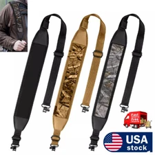 Camouflage Two Point Rifle Gun Sling with Swivels Neoprene Shoulder Padded Strap