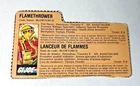 GI Joe Blowtorch - French File Card France Vintage COMBINE SHIP! Lanceur de Flam