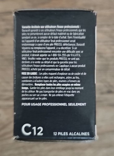 Duracell Procell C12 Alkaline Batteries Exp. Date 03/2027 - Picture 2 of 6