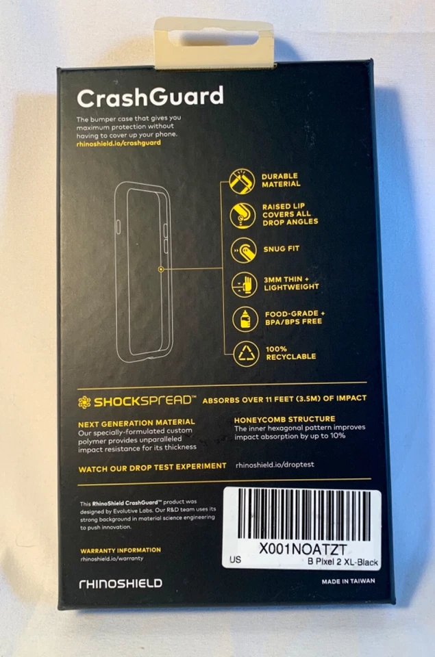 Protector de choque RhinoShield negro grado militar - Google Pixel 2 XL Foto 2 de 4