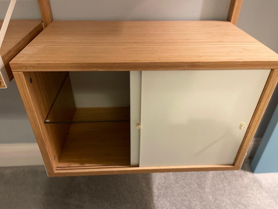 Ikea Svalnas Bamboo Wall Mounted Storage System / Desk / Shelves