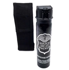 Police Magnum 4oz Flip Top pepper spray Stream Nylon Holster Belt Loop Security