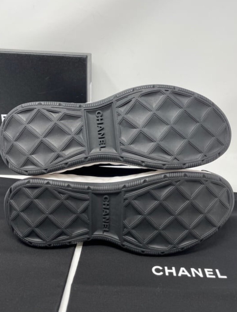 Chanel Velvet Calfskin & Mixed Fibers Sneaker Black Womens Chanel Velvet Calfskin & Mixed Fibers Sneaker Black Womens
