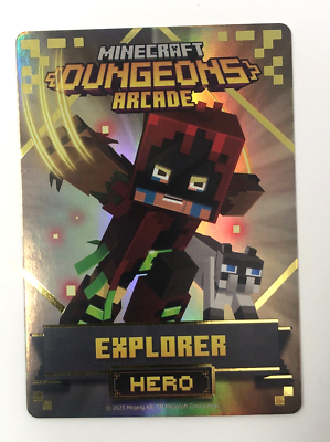 Minecraft Dungeons Arcade Series 5 (#100 Hero: Explorer) FOIL Card
